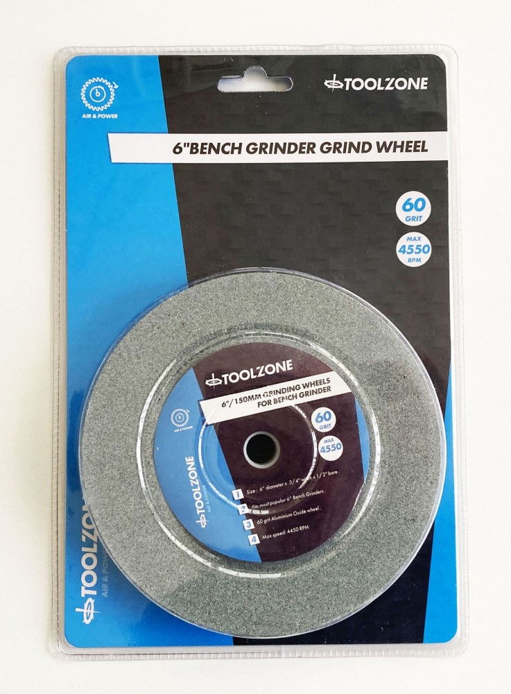 GRINDING WHEEL FINE 6 60GRIT 19mm THICK ALUMINIUM OXIDE - TOOLZONE KDPPW020F