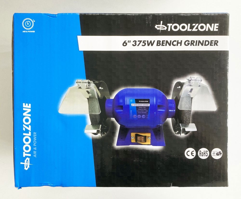 BENCH GRINDER 6 375W 1/2HP 230V WITH FINE AND COARSE WHEELS - TOOLZONE KDPPW057