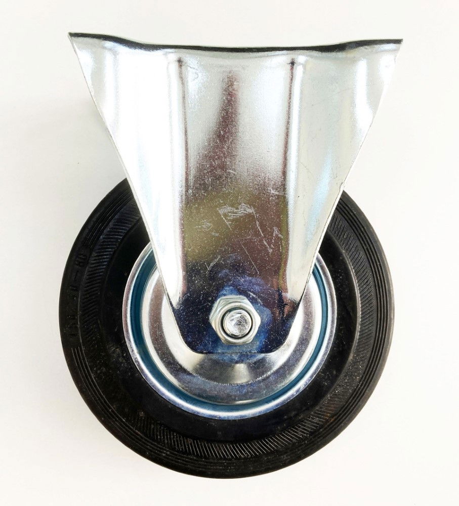 CASTOR FIXED 6 150mm RUBBER WHEEL STEEL PLATE 135kg - TOOLZONE KDPRM014