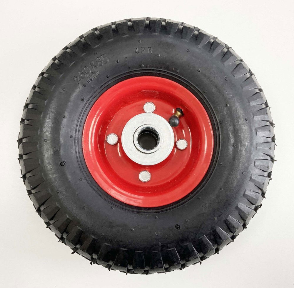 SACK TRUCK SPARE WHEEL RED CENTRE 260x85mm 19/20mm BORE - TOOLZONE KDPRM023