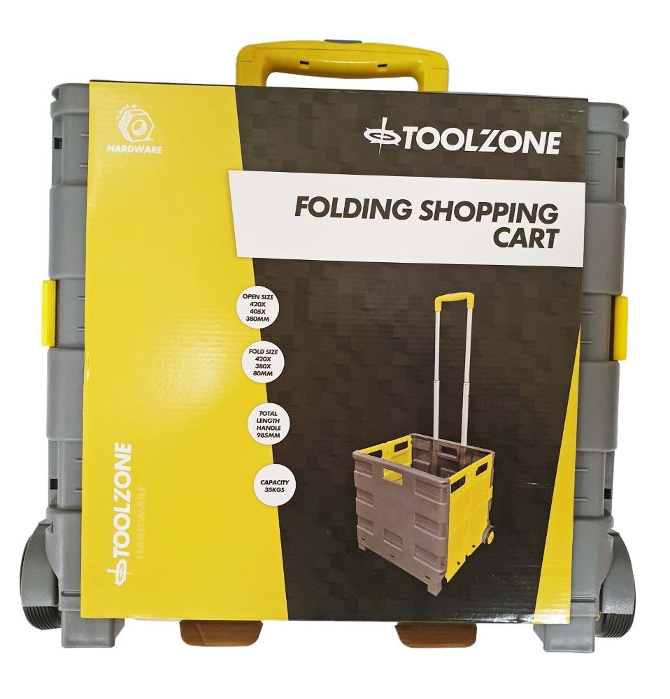 SHOPPING CART EXTRA LARGE YELLOW AND GREY PLASTIC - TOOLZONE KDPRM030