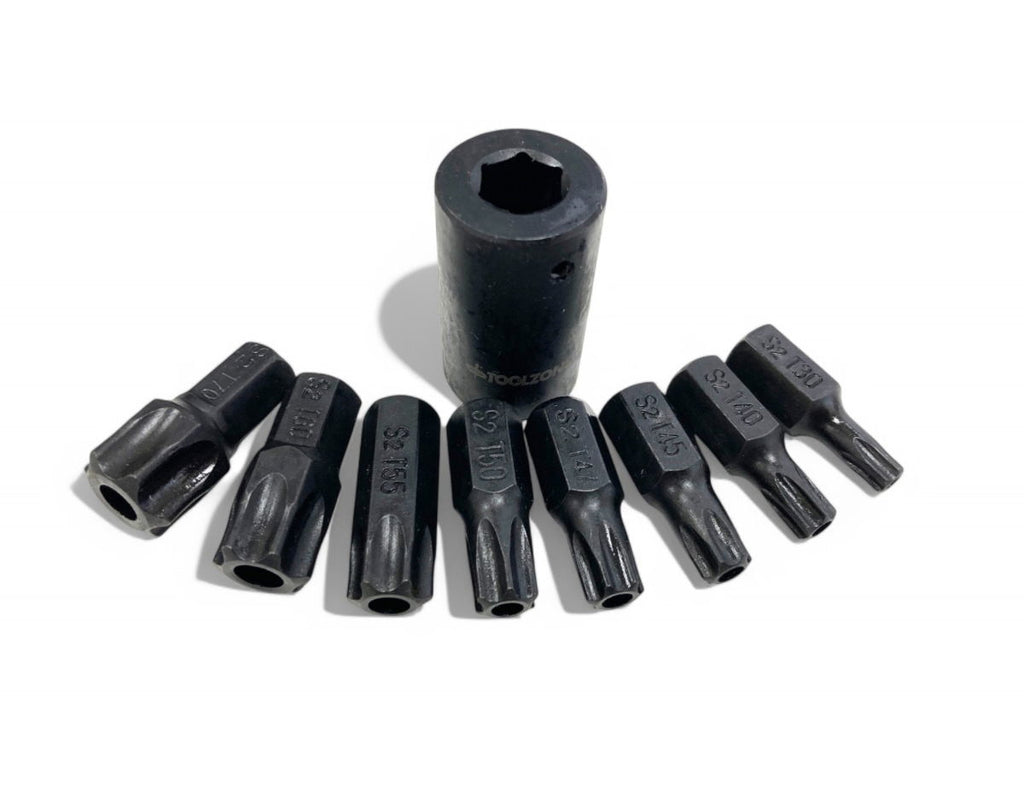 IMPACT STAR BIT SET 9PC T30-T70 1/2 DRIVE - TOOLZONE KDPSD068