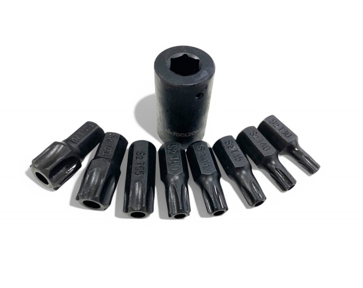 IMPACT STAR BIT SET 9PC T30-T70 1/2 DRIVE - TOOLZONE KDPSD068