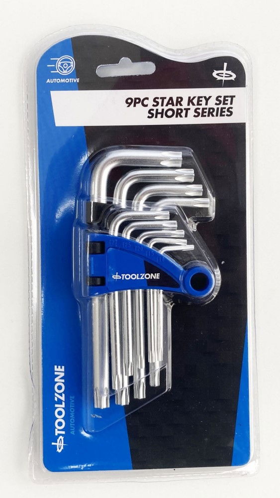 SHORT STAR KEY SET 9PC T10-T50 - TOOLZONE KDPSD073