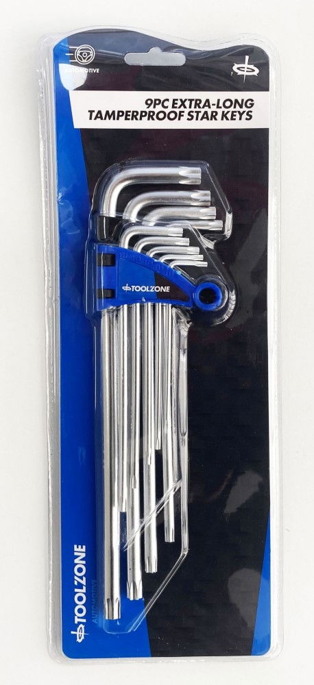 EXTRA-LONG TAMPERPROOF STAR KEY SET 9PC T10-T50 - TOOLZONE KDPSD076