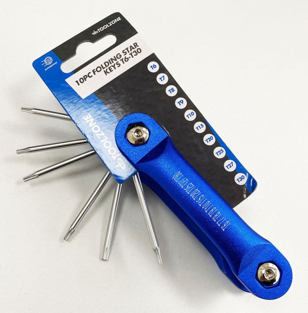 FOLDING STAR KEY SET T6-T30 ALUMINIUM FRAME - TOOLZONE KDPSD087