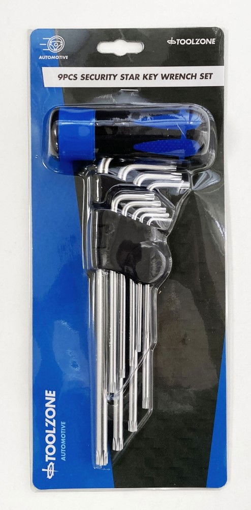 SECURITY STAR KEY SET 9PC WITH HANDLE T10-T50 - TOOLZONE KDPSD139