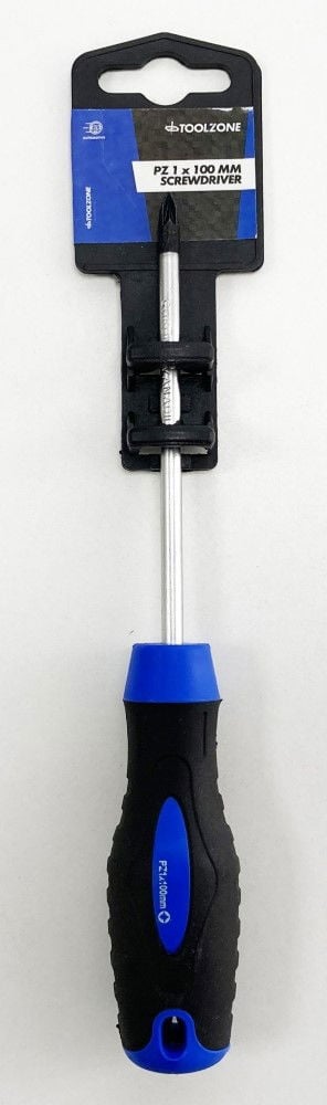 SCREWDRIVER POZI 1 100mm - TOOLZONE KDPSD151