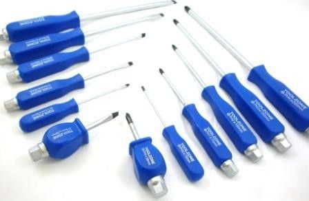 SCREWDRIVER SET HEX SHANK 12PC BLUE - TOOLZONE KDPSD190