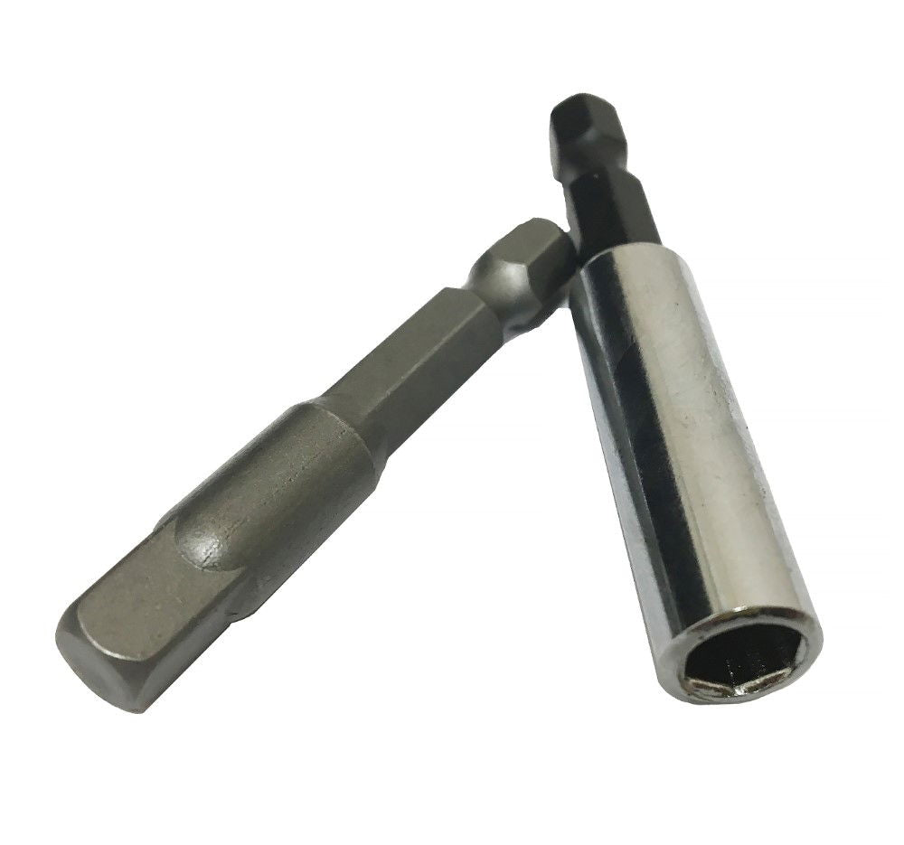MAGNETIC BIT HOLDER AND ADAPTOR 2PC 1/4 DRIVE 50mm 60mm - TOOLZONE KDPSD240