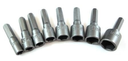 NUT DRIVER SET 8PC 1/4 HEX SHANK 5-11mm - TOOLZONE KDPSD242