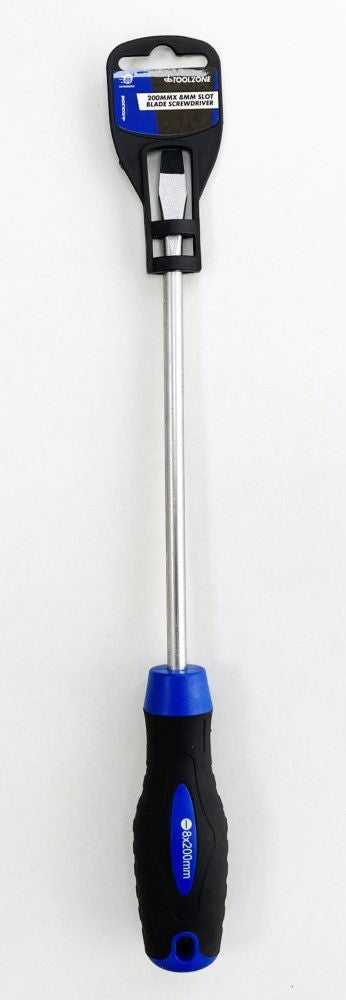 SLOT BLADE SCREWDRIVER 200mm x 8mm - TOOLZONE KDPSD249