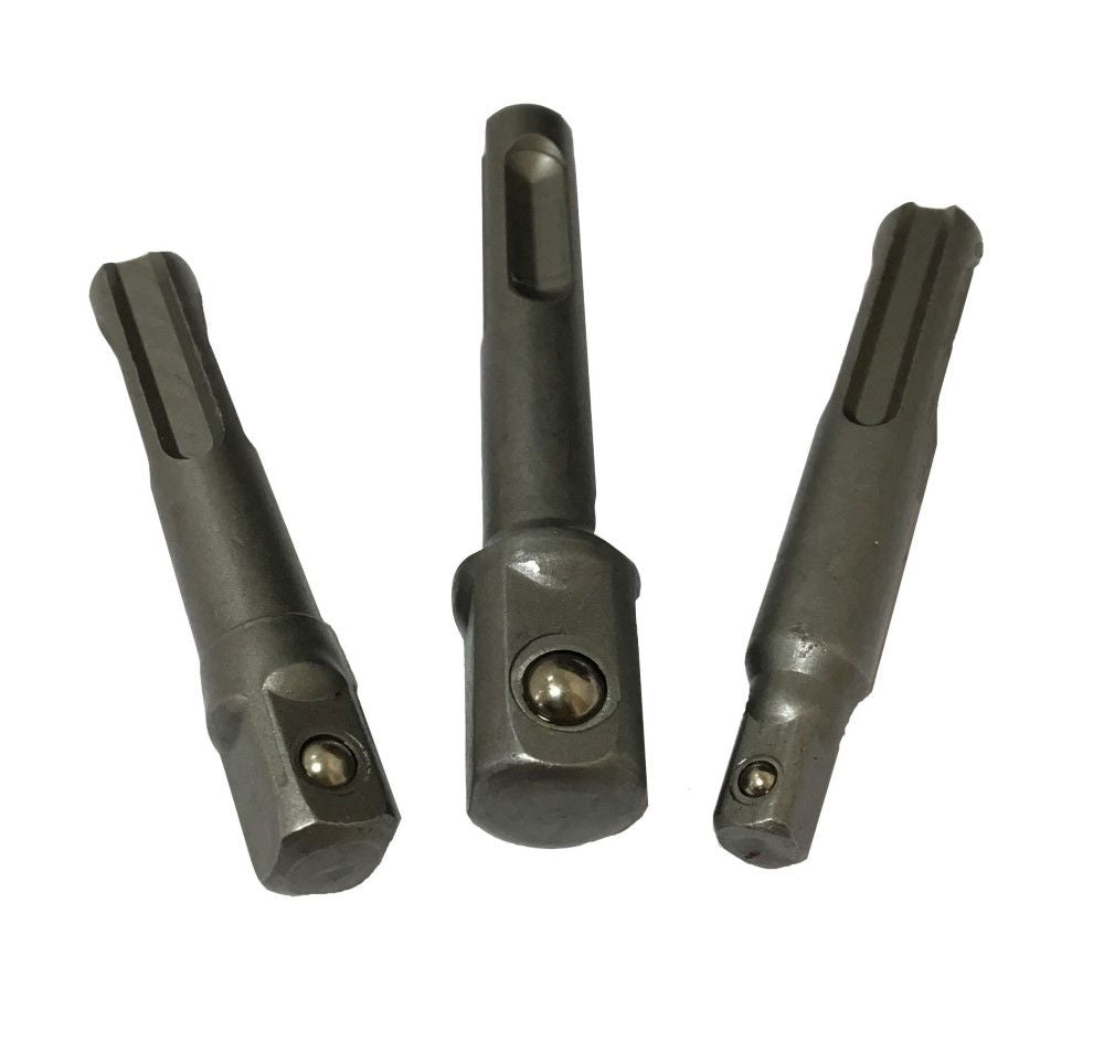 SDS PLUS SOCKET DRIVER SET 3PC 1/4 3/8 1/2 - TOOLZONE KDPSD280