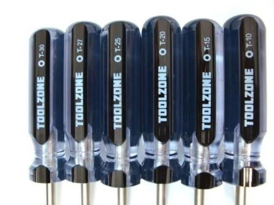 STAR SCREWDRIVER SET 6PC CRV T10-T30 - TOOLZONE KDPSD292