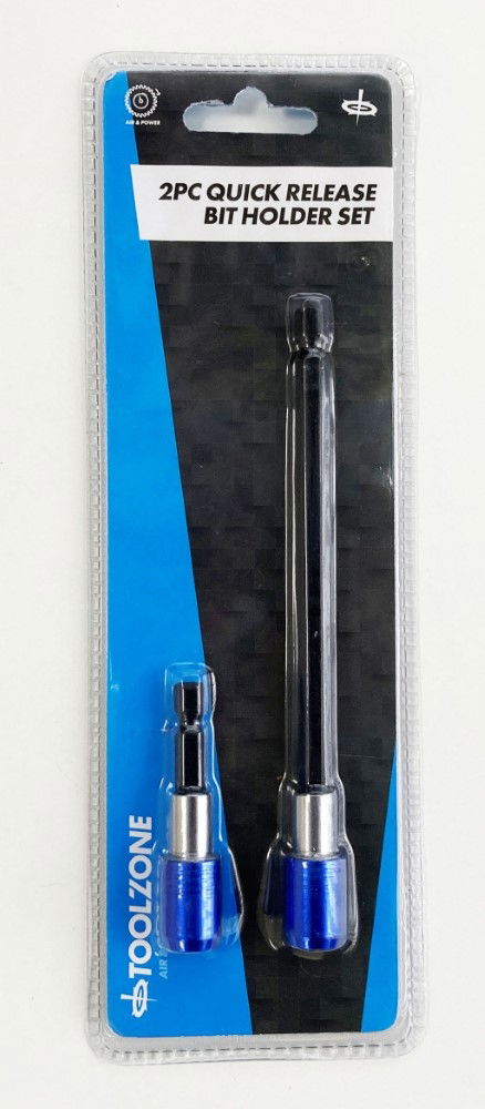 QUICK FIT BIT ADAPTOR SET 2PC 60mm 150mm 1/4 DRIVE - TOOLZONE KDPSD306