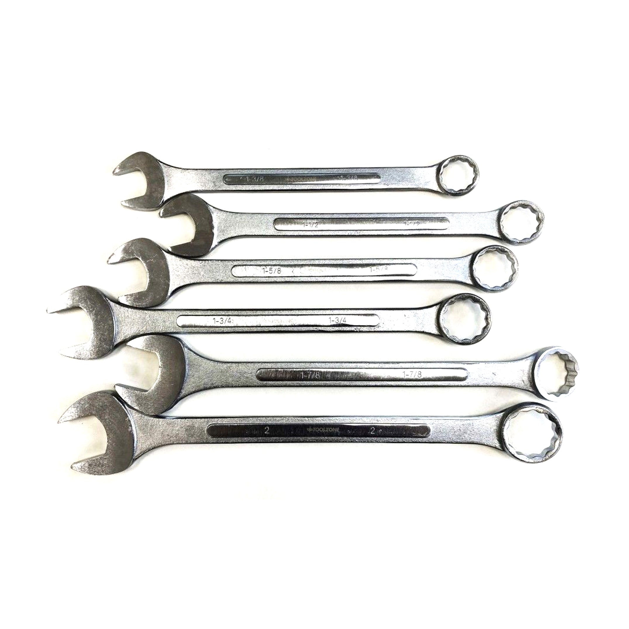 JUMBO COMBINATION SPANNERS SET 6PC 1-3/8 TO 2 AF - TOOLZONE KDPSP009
