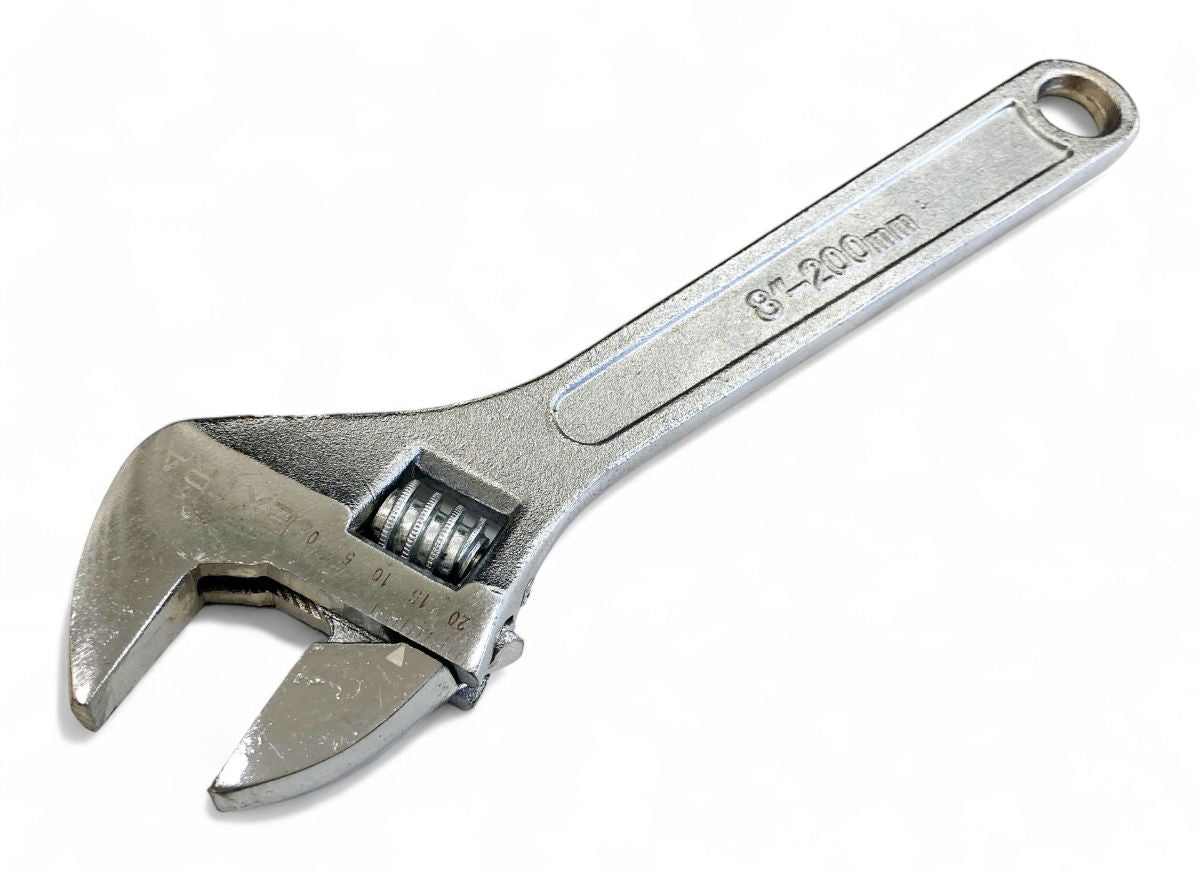 ADJUSTABLE SPANNER 8 MAX JAW 25mm DROP FORGED CHROME PLATED - TOOLZONE KDPSP043