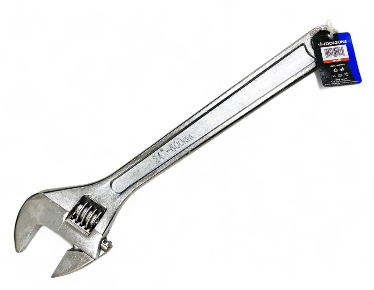 ADJUSTABLE SPANNER 24 MAX JAW 58mm DROP FORGED CHROME PLATED - TOOLZONE KDPSP048