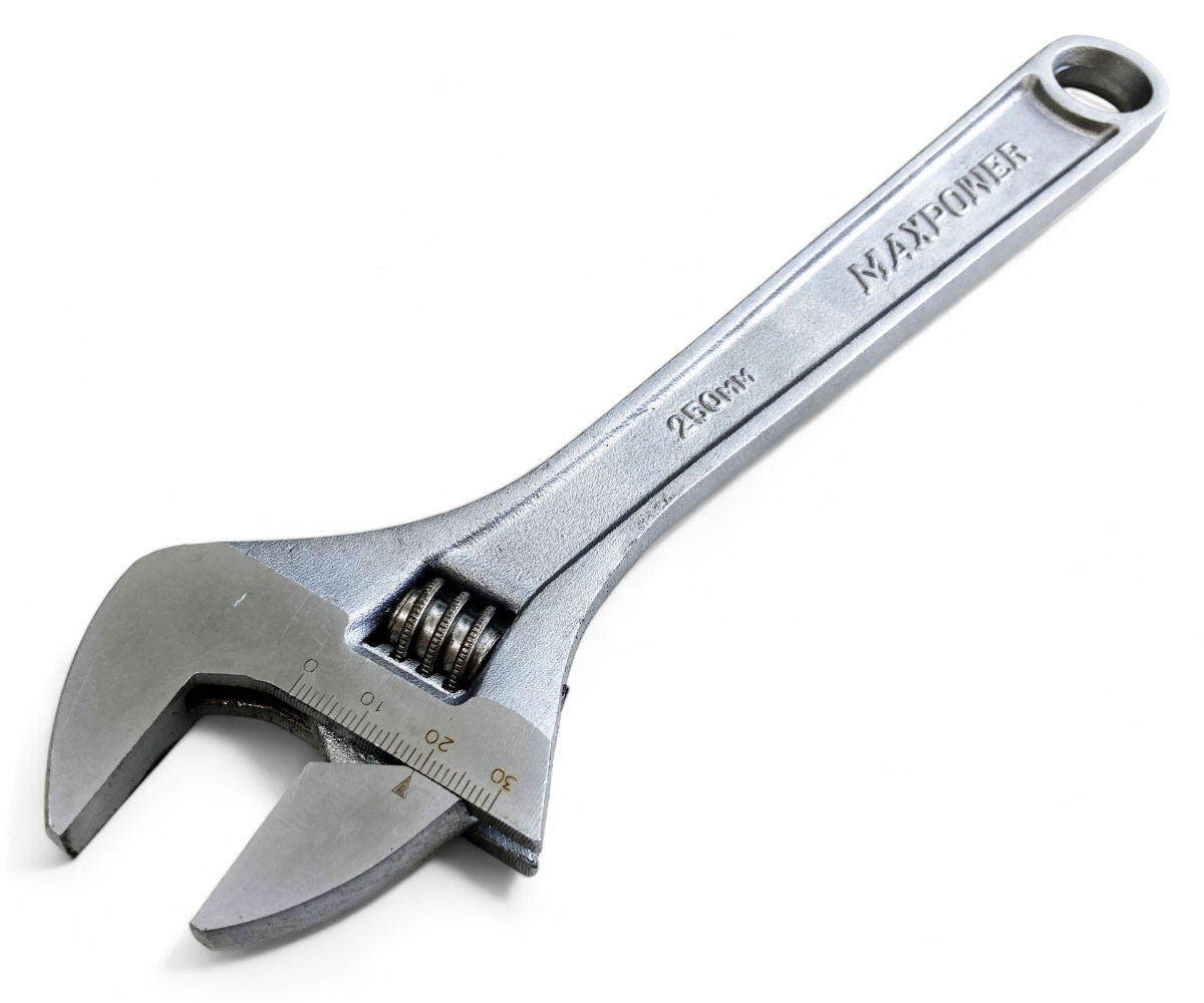 ADJUSTABLE SPANNER 10 MAX JAW 30mm DROP FORGED SATIN FINISH - TOOLZONE KDPSP052