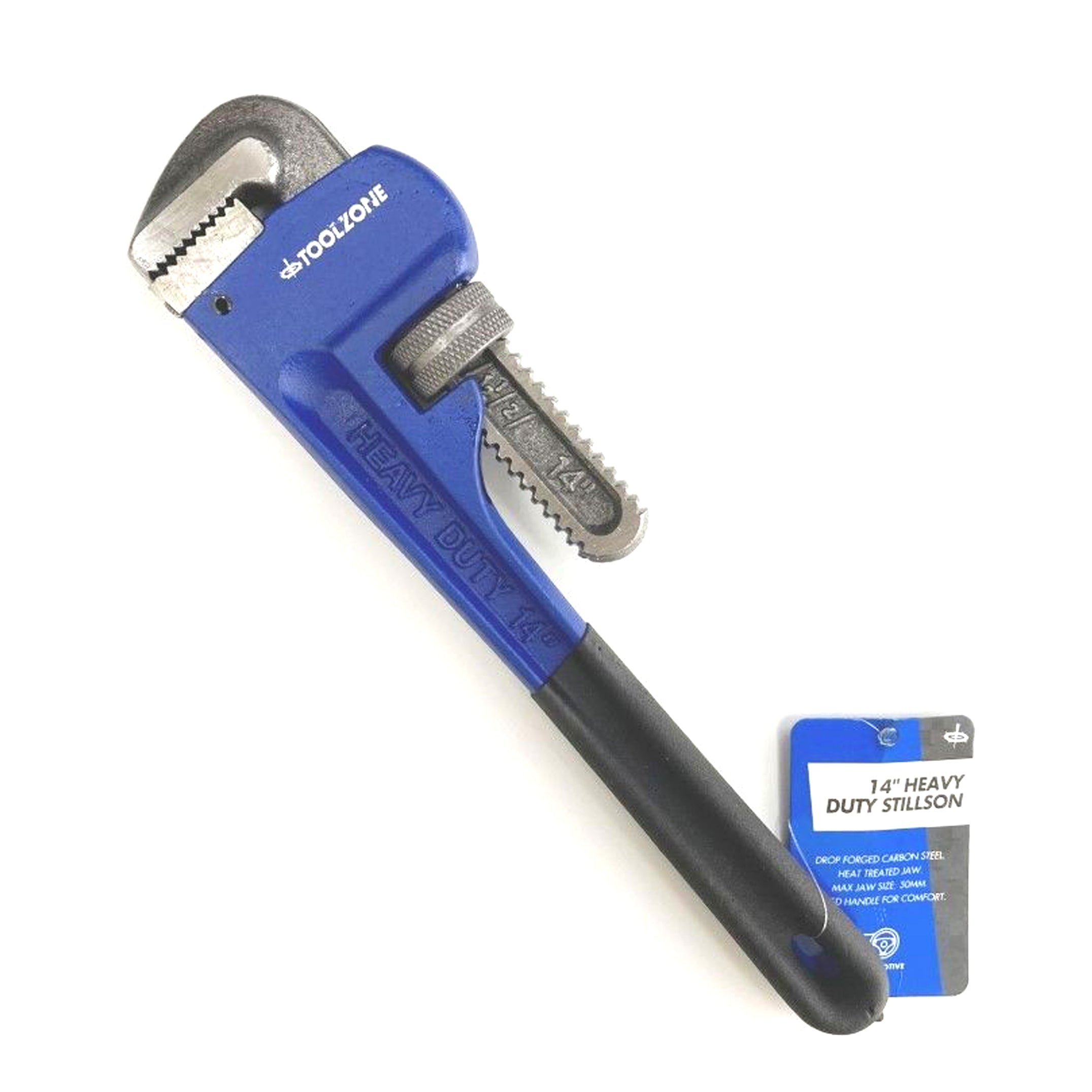 STILLSON WRENCH 14 MAX JAW 71mm DROP FORGED FOAM DIPPED HANDLE - TOOLZONE KDPSP067