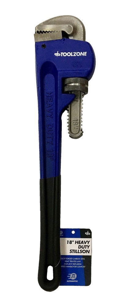 STILLSON WRENCH 18 MAX JAW 83mm DROP FORGED FOAM DIPPED HANDLE - TOOLZONE KDPSP068