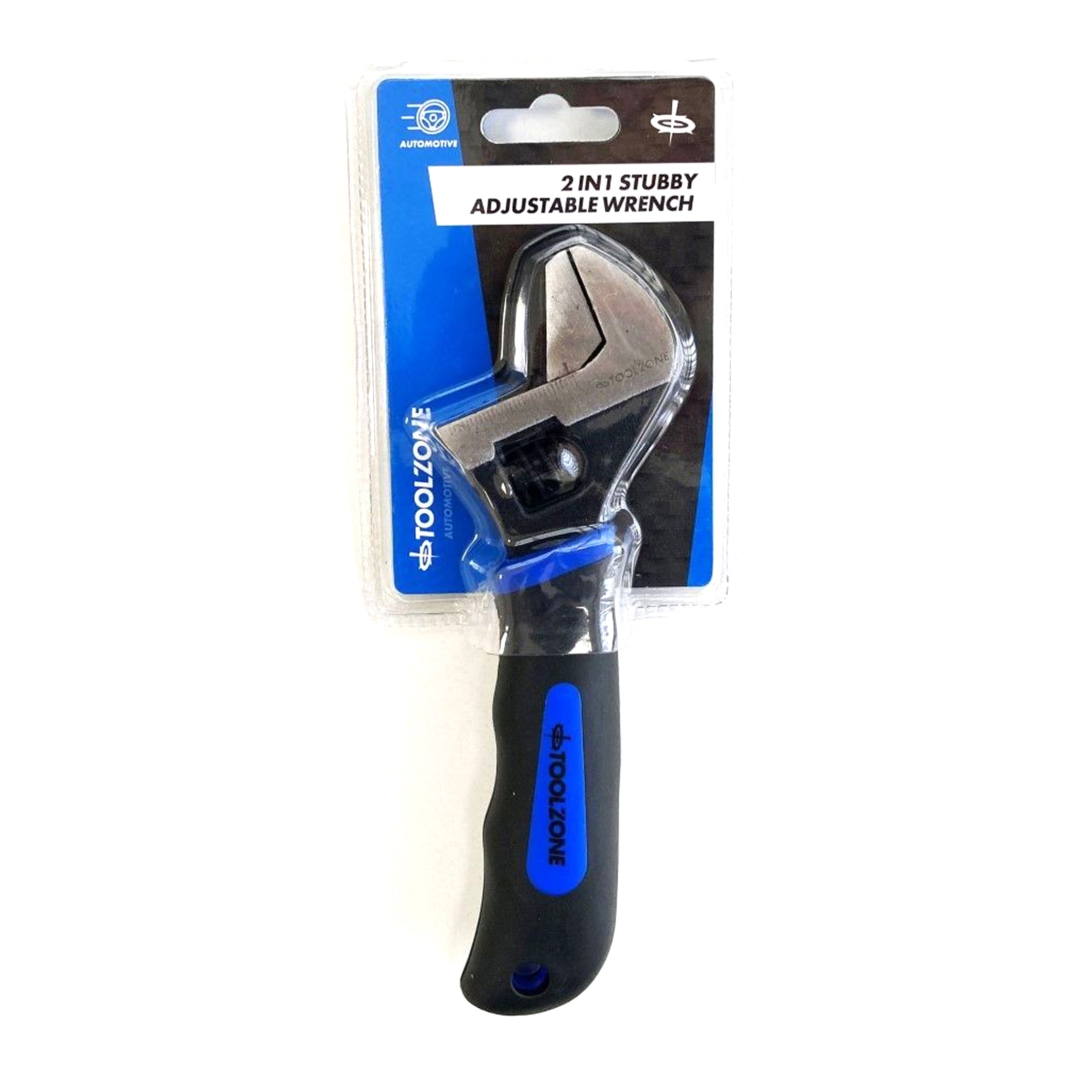 ADJUSTABLE SPANNER 2 IN 1 STUBBY REVERSIBLE JAW 25mm DROP FORGED STEEL - TOOLZONE KDPSP181