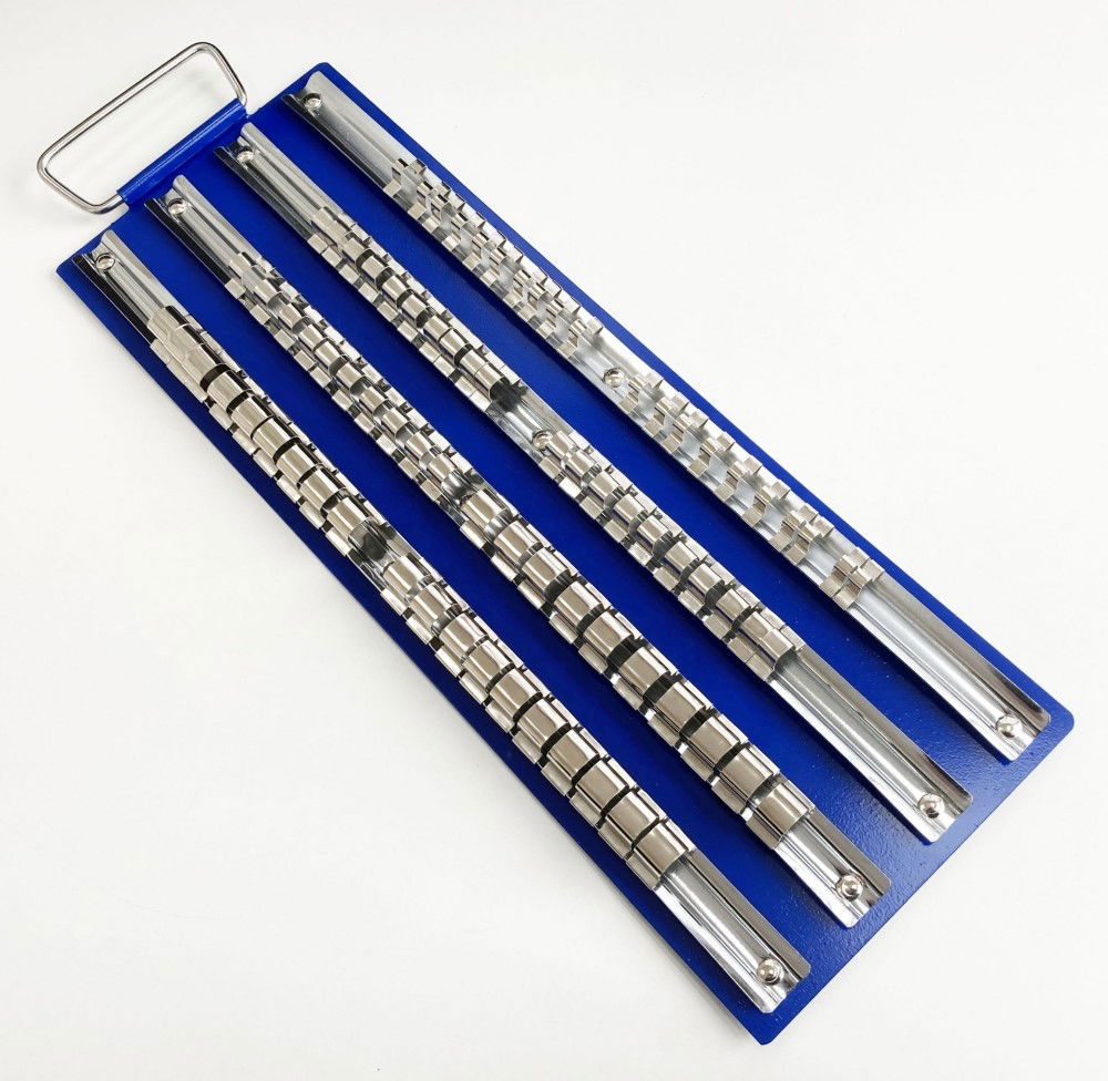SOCKET TRAY 80 CLIP METAL WITH FIXED RAILS 1/4 3/8 1/2 - TOOLZONE KDPSS001