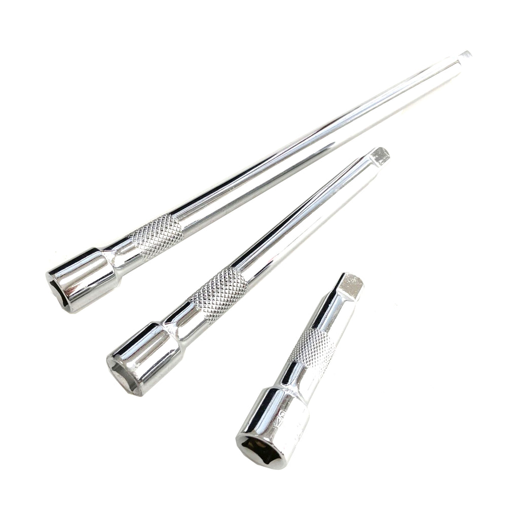 EXTENSION BAR SET 3/8 DRIVE 3pc 3 6 10 CRV SATIN FINISH - TOOLZONE KDPSS026