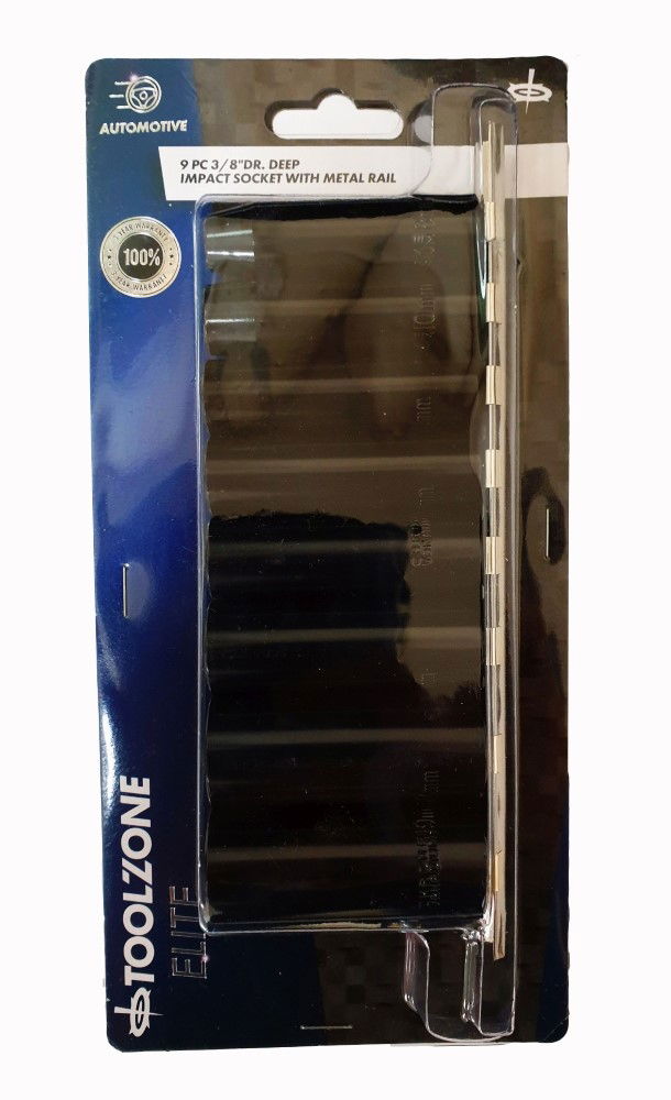 IMPACT SOCKET SET 3/8 DRIVE DEEP 8 PIECES 8-19mm - TOOLZONE KDPSS124