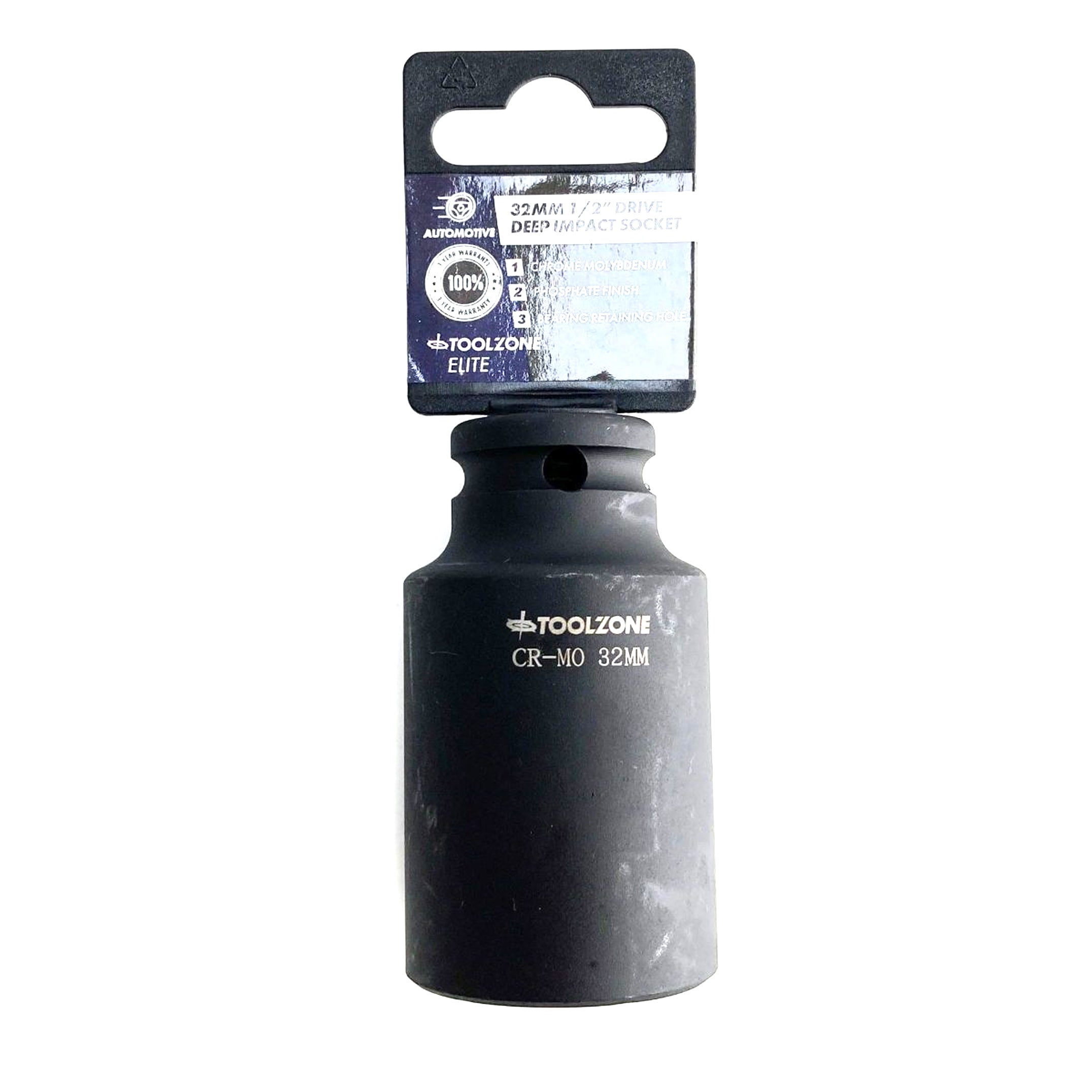 IMPACT SOCKET 1/2 DRIVE DEEP 32mm CRMO - TOOLZONE KDPSS133