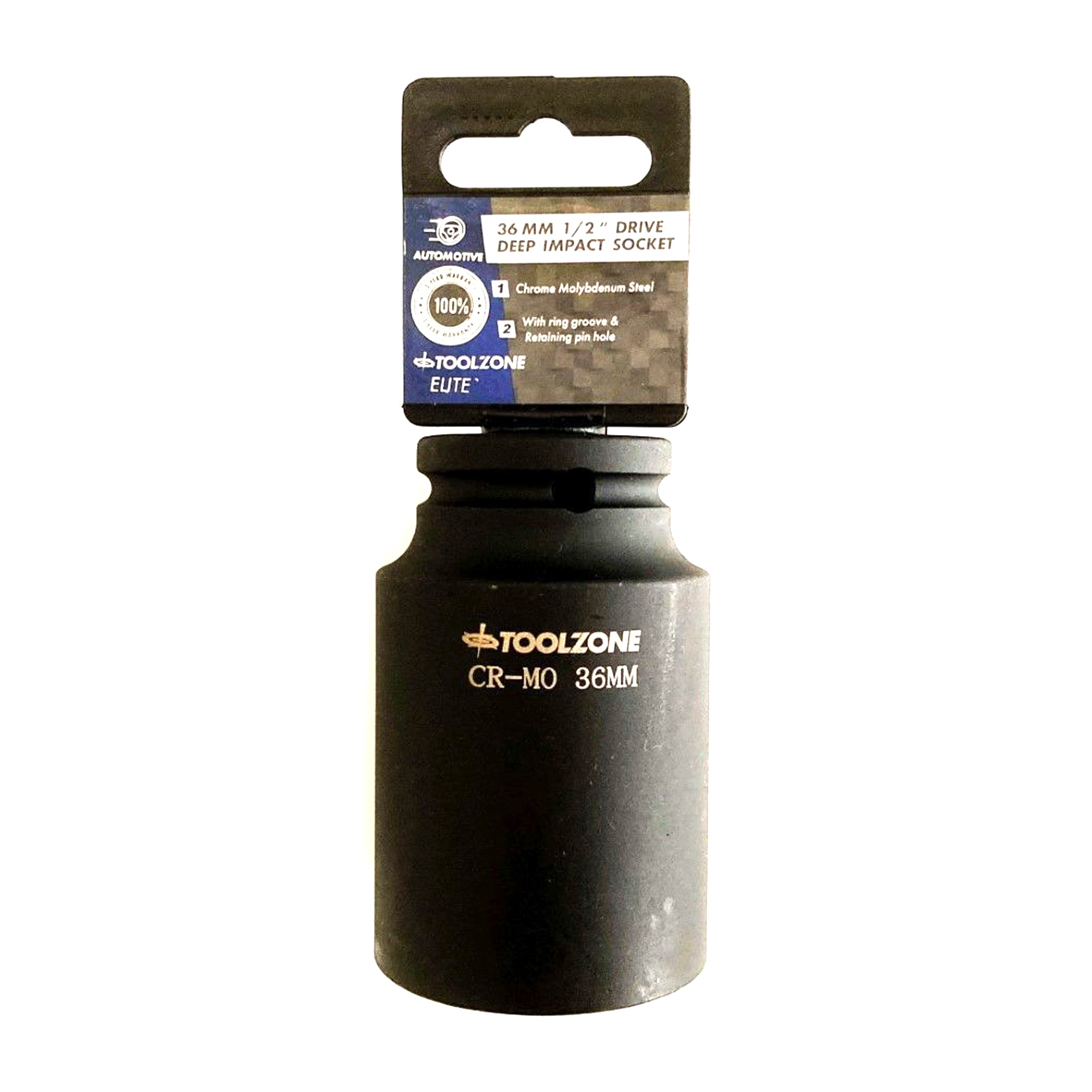 IMPACT SOCKET 1/2 DRIVE DEEP 36mm CRMO - TOOLZONE KDPSS134