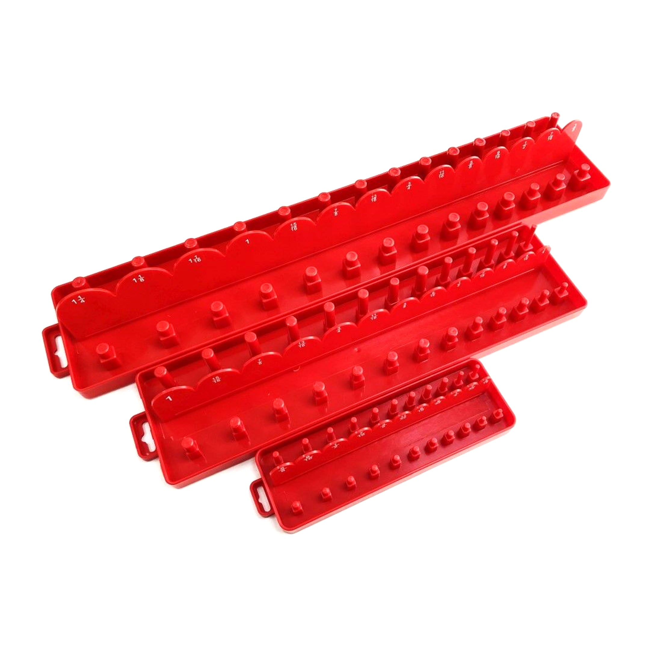 SOCKET HOLDER SET 3 PIECES ABS AF IMPERIAL RED - TOOLZONE KDPSS214
