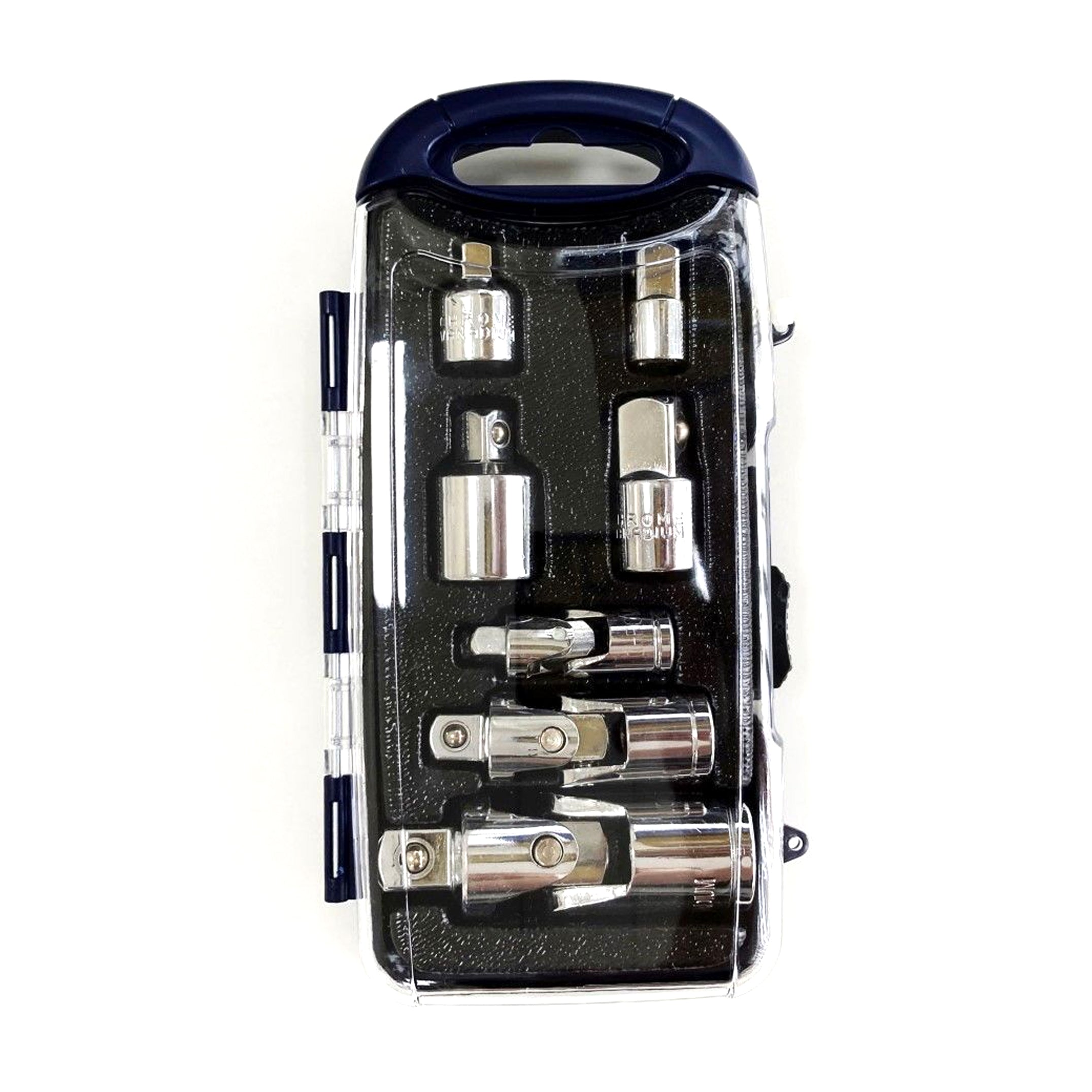 ADAPTOR AND UNIVERSAL JOINT SET 7 PIECES CRV 1/4, 3/8, 1/2 - TOOLZONE KDPSS221