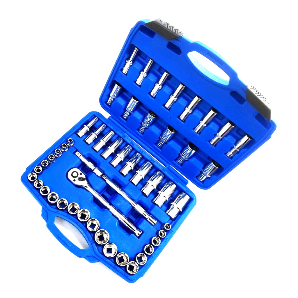 SOCKET SET 3/8 DRIVE MM AND AF 50 PIECES SHALLOW AND DEEP CRV - TOOLZONE KDPSS226