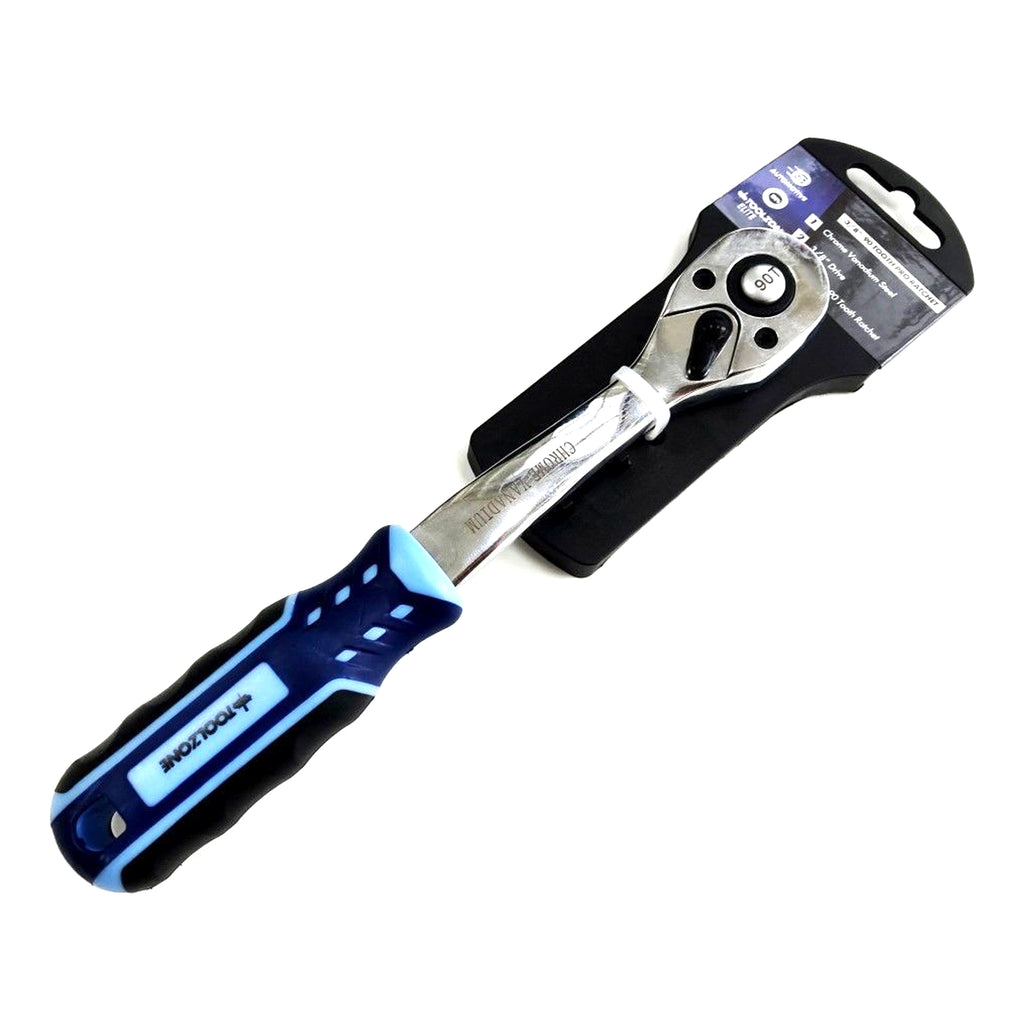 RATCHET HANDLE 3/8 DRIVE 90 TEETH 3 COLOUR CRV - TOOLZONE KDPSS231