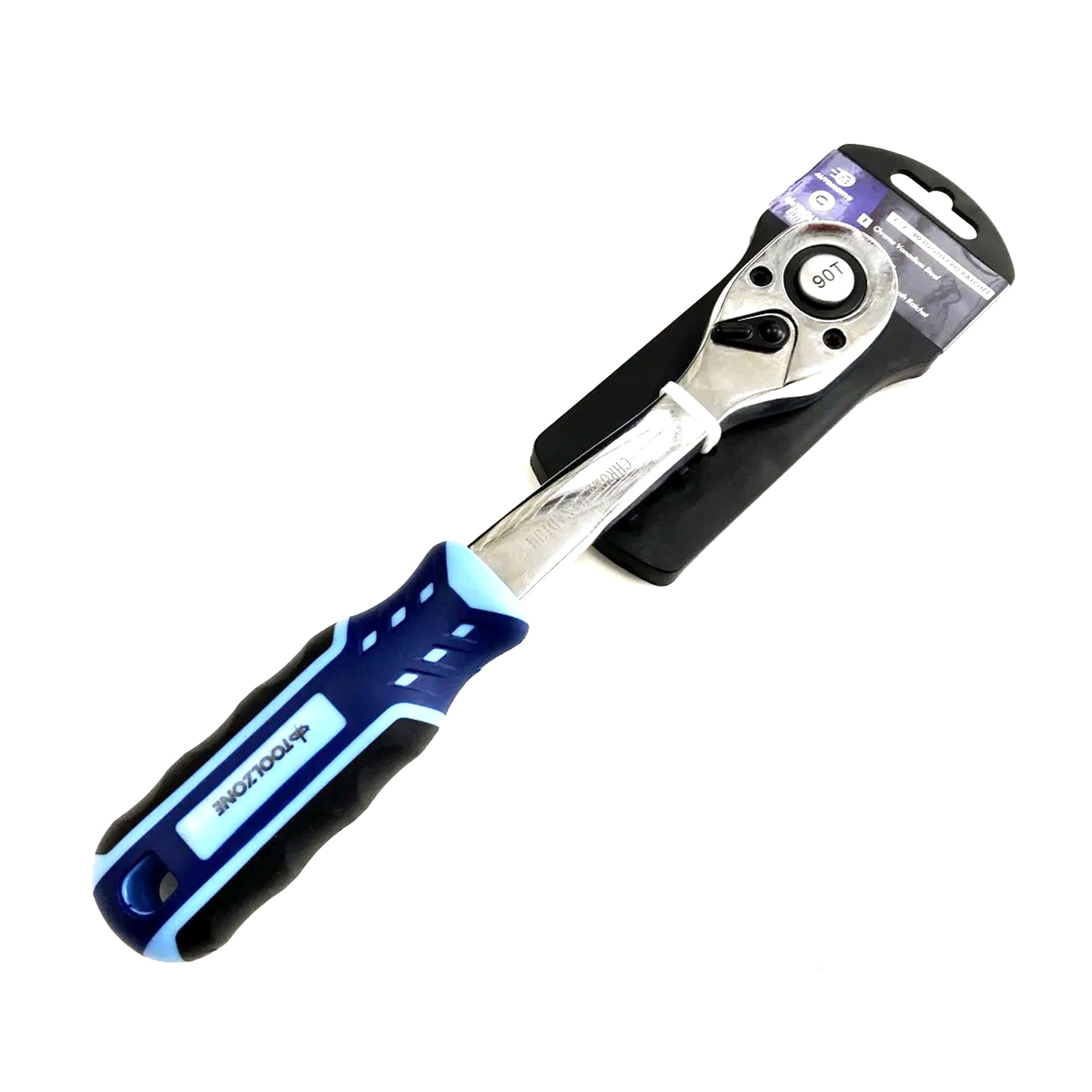 RATCHET HANDLE 1/2 DRIVE 90 TEETH 3 COLOUR CRV - TOOLZONE KDPSS232