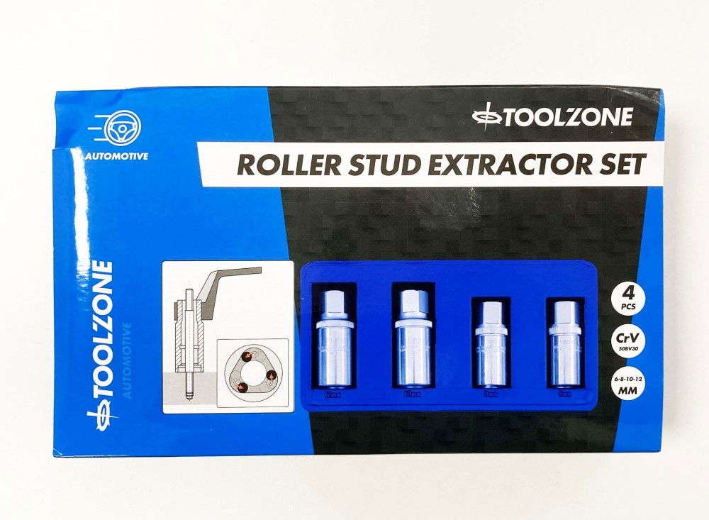 STUD EXTRACTOR SET 4 PIECES 1/2 DRIVE 6mm-12mm - TOOLZONE KDPSS292