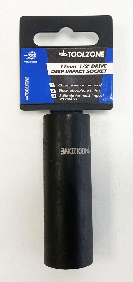DEEP IMPACT SOCKET 17mm 1/2 DRIVE CRV - TOOLZONE KDPSS319