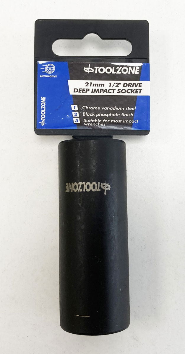 DEEP IMPACT SOCKET 21mm 1/2 DRIVE CRV - TOOLZONE KDPSS321