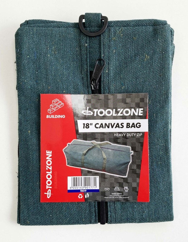 TOOLBAG 18 CANVAS ZIP CLOSURE WATER RESISTANT - TOOLZONE KDPTB019