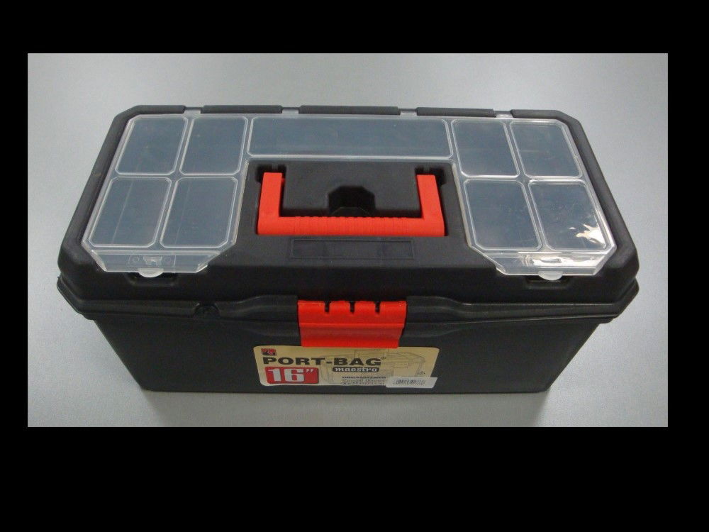 TOOLBOX MAESTRO 16 WITH ORGANISER SECTIONS AND CARRY TRAY - TOOLZONE KDPTB094