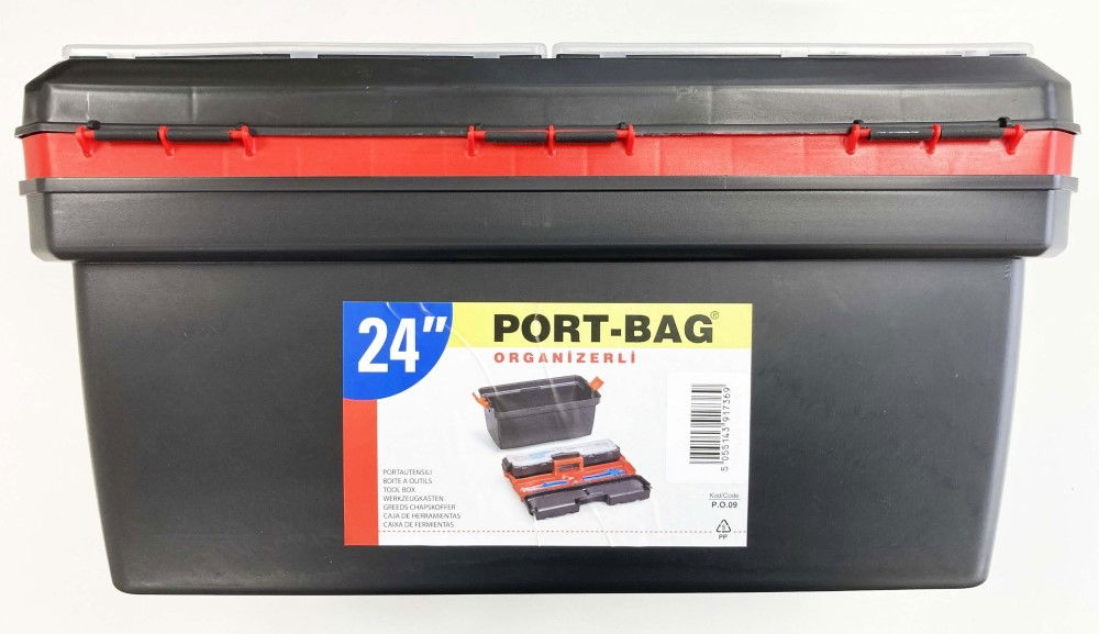 TOOLBOX MAESTRO 24 WITH ORGANISER LIDS AND CARRY TRAY - TOOLZONE KDPTB097