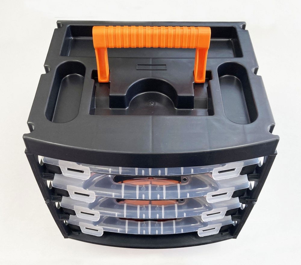 ORGANISER SET 4 TRAY POLY WITH REMOVABLE INNER COMPARTMENTS - TOOLZONE KDPTB098