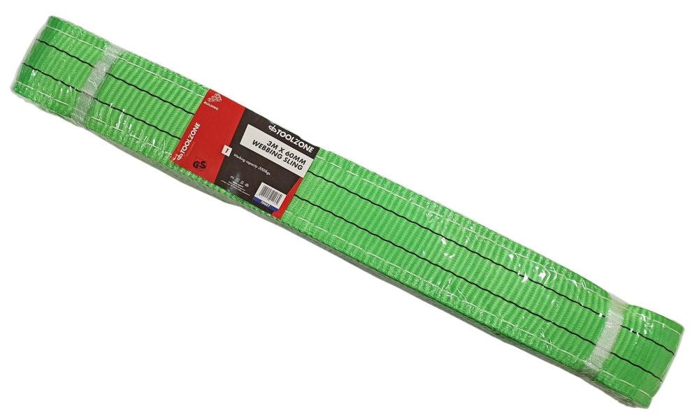 WEBBING SLING 3m x 60mm 2000kg CAPACITY - TOOLZONE KDPTD057