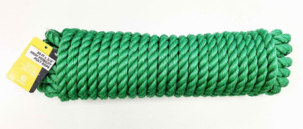 POLY ROPE HI VIS 50ft x 3/4 500kg WORKING 3000kg BREAKING - TOOLZONE KDPTD059
