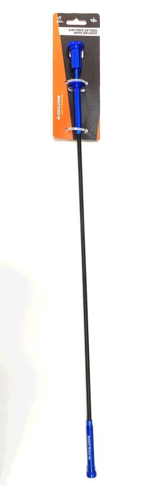 FLEXIBLE MAGNETIC PICK UP TOOL 3 IN 1 620mm WITH LED LIGHT AND CLAW - TOOLZONE KDPTO189