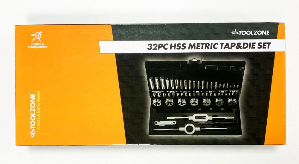 TAP AND DIE SET METRIC 32 PIECE HSS WITH WRENCHES - TOOLZONE KDPTP107