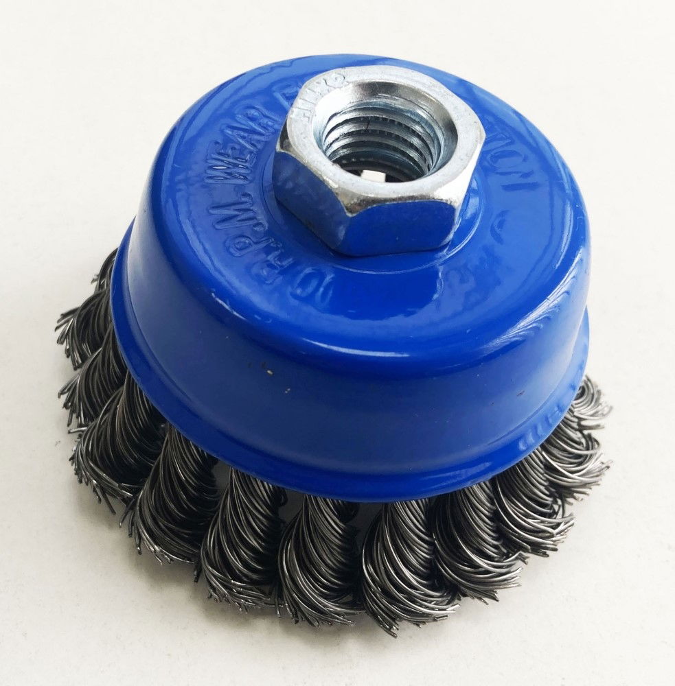 TWIST KNOT WIRE CUP BRUSH 3 M14 THREAD - TOOLZONE KDPWB001