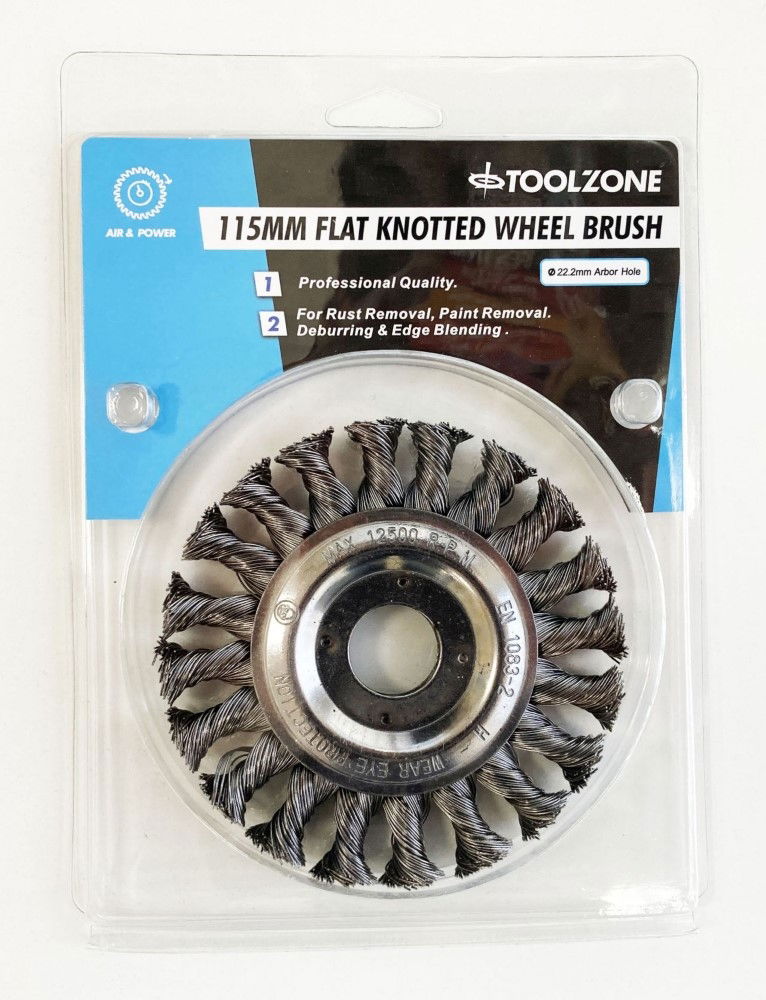 FLAT WIRE WHEEL PROFESSIONAL 22.2mm BORE - TOOLZONE KDPWB007