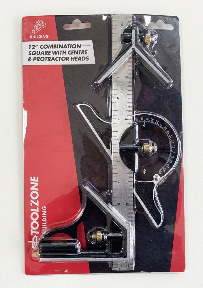 COMBINATION SQUARE 12 WITH PROTRACTOR METRIC AND IMPERIAL - TOOLZONE KDPWW017